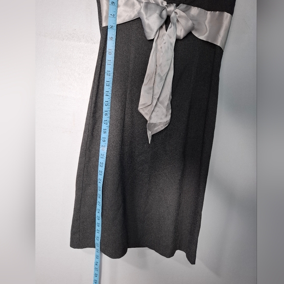 Ruth Neiman Marcus Gray Rayon Blend Silk Bow Accent Strapless Dress Size 4 New - Picture 3 of 10